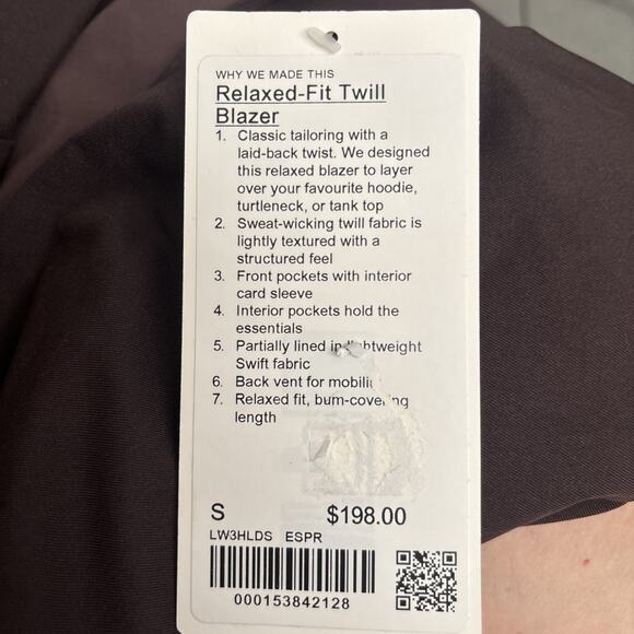 Lululemon Relaxed Fit Twill Blazer Women’s Size S Black Casual Office Stretch - Picture 3 of 5